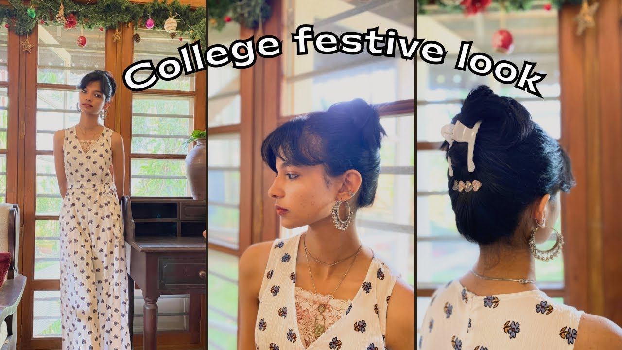 Minimal Festive College Look✨Outfit & Jewellery Details |Malayalam vlog
