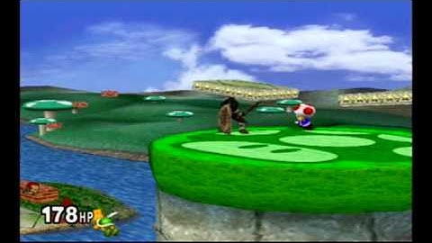 Super Smash Bros Melee Debug Menu Fun - Sword Ganondorf on 1-1 Mushroom Kingdom