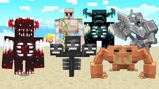 The Blood Warden Vs Warden, Mutant Frog, Wither, Ferrous Wroughtnaut, Iron golem