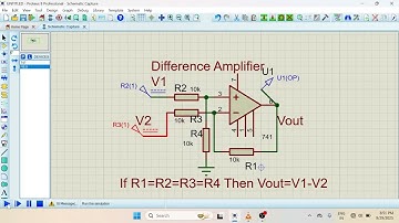 Difference Amplifier using OPAmp 741 ic in Proteus#shortsvideo #shortvideo #shorts #shortvideos