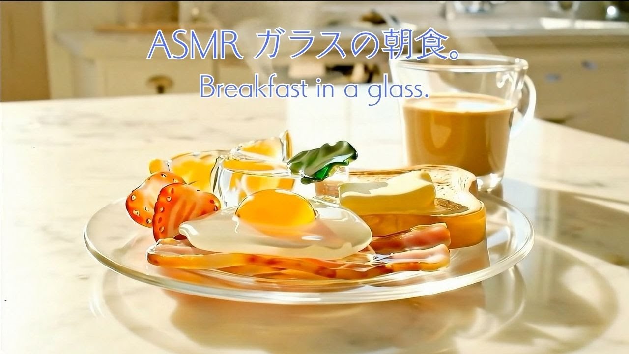 [ASMR] ガラスの朝食。Breakfast in a glass.#asmr #glass #cooking #breakfast # ...