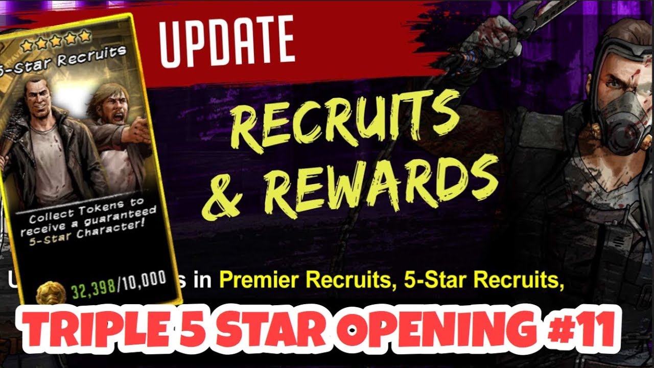NEW 5 STAR RECRUIT WHEEL! TRIPLE PULL #11 - Walking Dead RTS