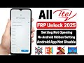 All Itel Frp Bypass 2025 Without Pc🔥 | No Android Hidden Setting App Not Disable | Android 13/14