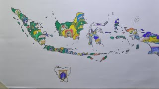 Drawing Indonesia Province Flag Map  Menggambar Peta Bendera Provinsi Indonesia