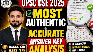 🔥 OPSC CSE 2025 Answer Key Analysis | 100% Authentic Discussion | AoR 19 Nandu Sir
