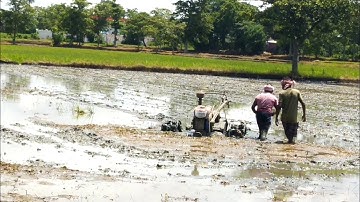 Power Tiller Stuck in Deep Mud//How to rescue Power Tiller