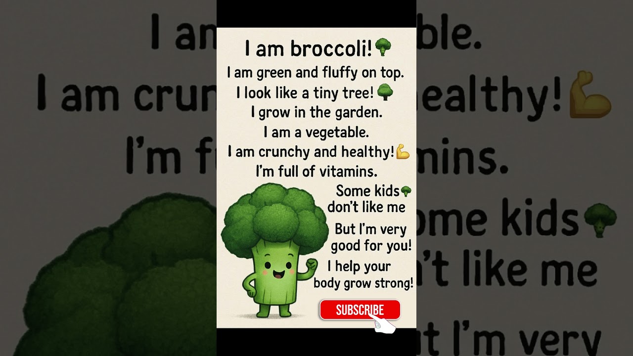 I Am Broccoli 🥦 | Learn English for Kids | Short Video #learnenglish  #english - YouTube