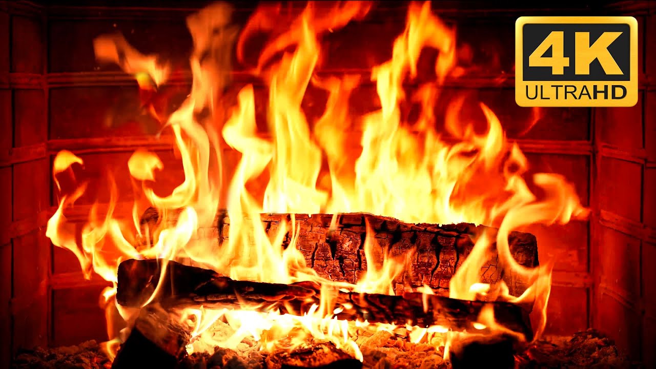 🔥 Crackling Fireplace with Cozy Fire Ambience. Fireplace Video 4K for Stress Relieve