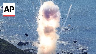 Moment Japan's Space One rocket explodes