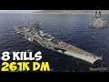 World of WarShips | Tirpitz | 8 KILLS | 261K Damage - Replay Gameplay 4K 60 fps