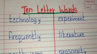 20 TEN LETTER WORDS // 10 Letter Words in English grammar