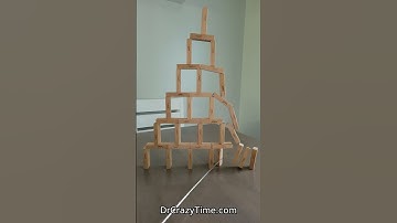 Pyramid tower made from Jenga blocks