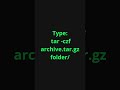 Compress with tar — tar -czf 📦