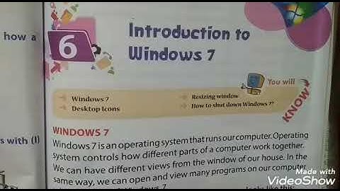 Class 2nd | Chapter 6: Introduction To Windows 7 (Part 1)