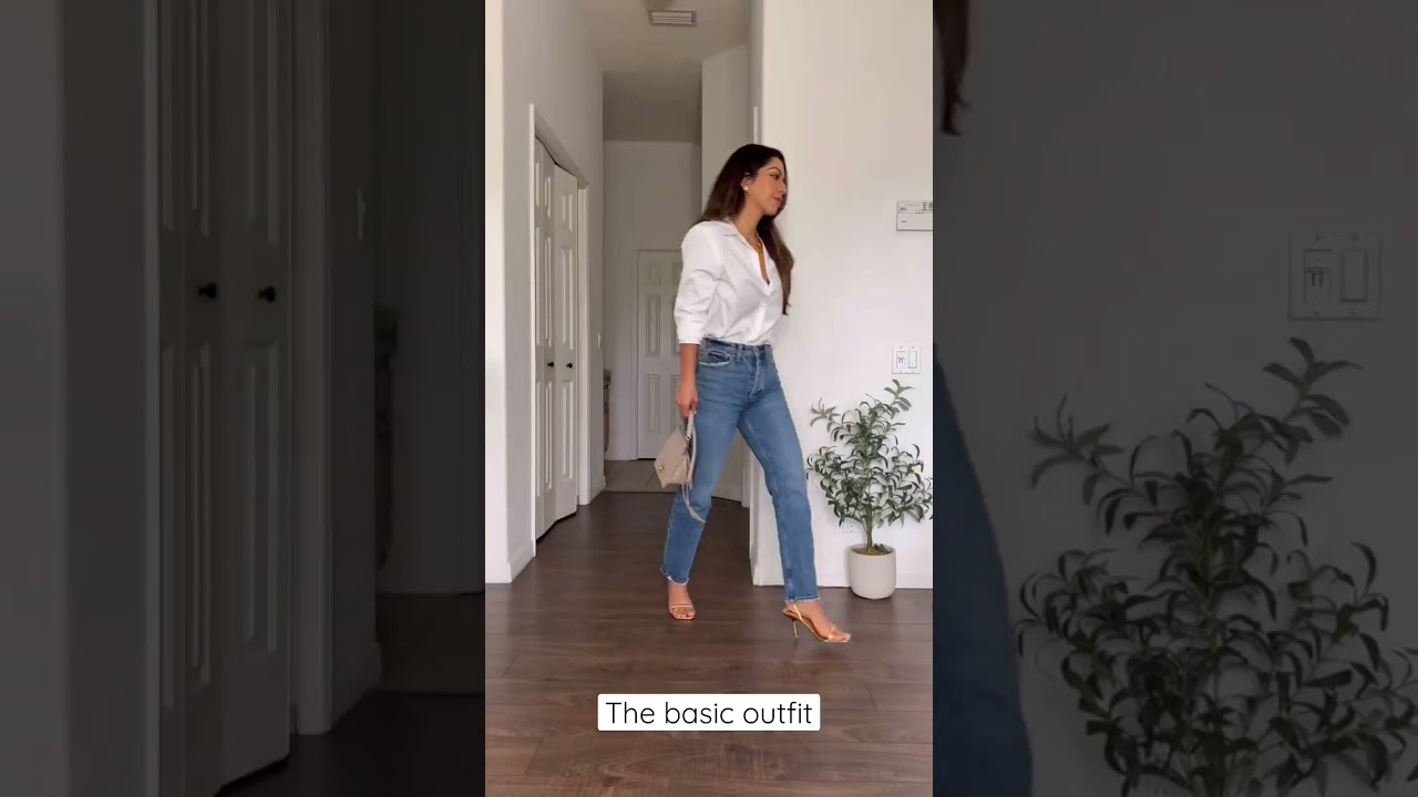The basic outfit. I love the white button down shirt looks