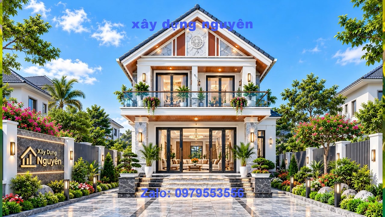 Mẫu Biệt Thự 2 Tầng Mái Thái Diện Tích 7x22m Thiết Kế 5 Phòng Ngủ #nha2tang #maithai