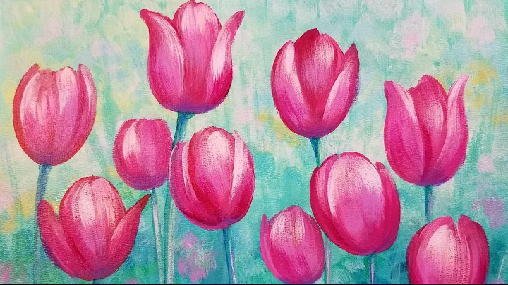 Learn to Paint Easy TULIPS Acrylic Painting Tutori...