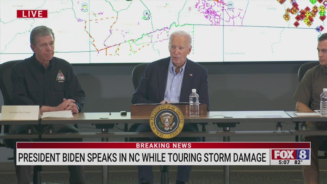 Pres. Joe Biden speaks in North Carolina after touring Hurricane Helene ...