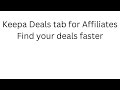 Using the Keepa Deals tab for Amazon affiliates