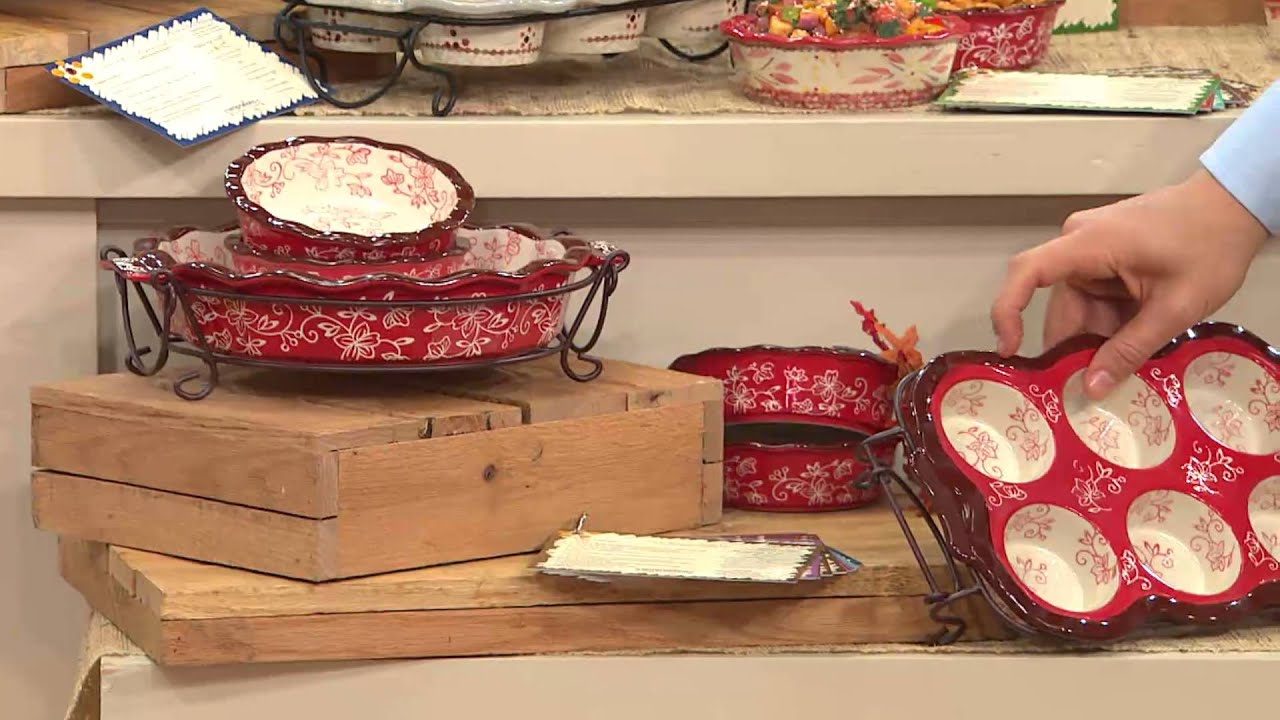 Temp-tations 8-piece Ceramic Baking Set with Alberti Popaj