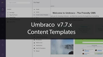 Content Templates Umbraco 7.7.x