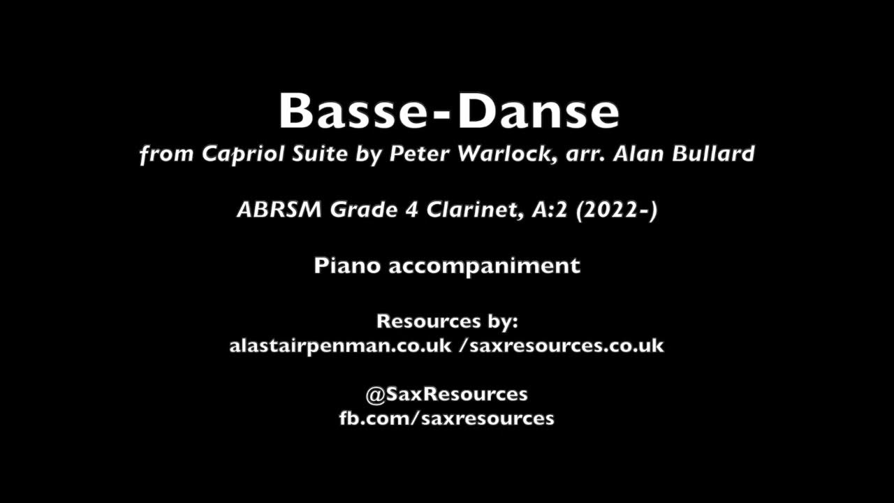 BasseDanse from Capriol Suite by Warlock arr. Bullard. Piano