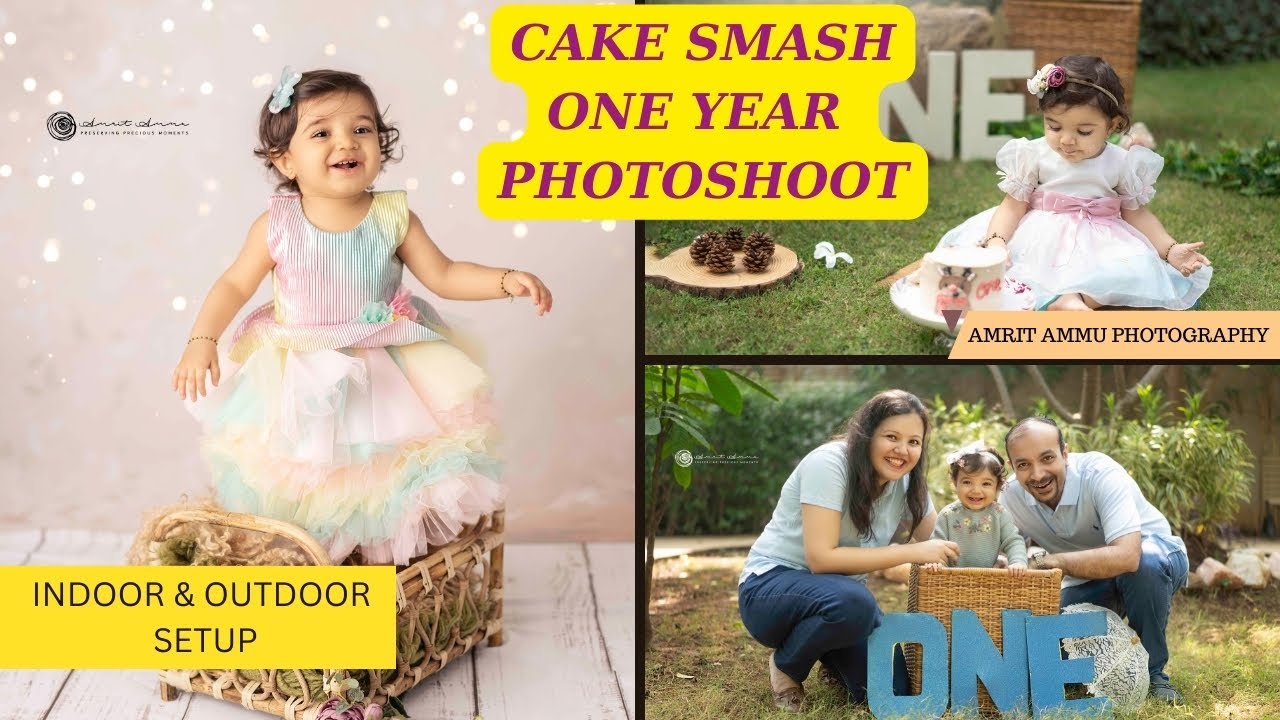 Cake Smash One Year Photoshoot | Indoor & Outdoor Setup | Amrit Ammu Photography