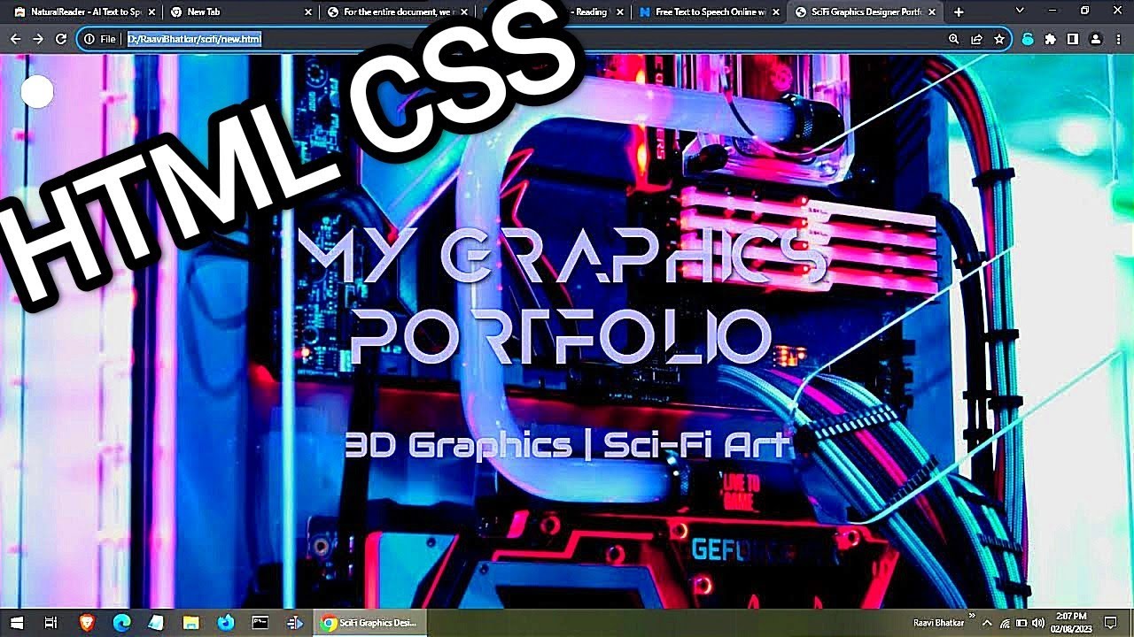 Color-Changing HTML/CSS Graphics Designer Portfolio with Mind-Blowing ...