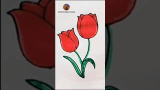 How to draw beautiful tulip flowers ||#shorts #reels #tulip #flowers #drawing #trending #art
