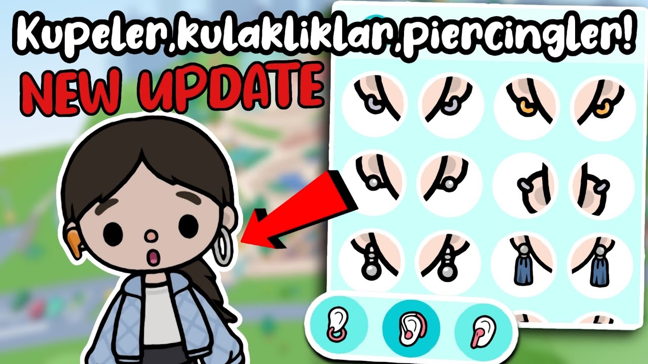 Yeni güncelleme: Artık kulağımıza takabiliyoruz! 😍🦻 Küpeler, kulaklıklar, piercingler...🎧-Toca Boca