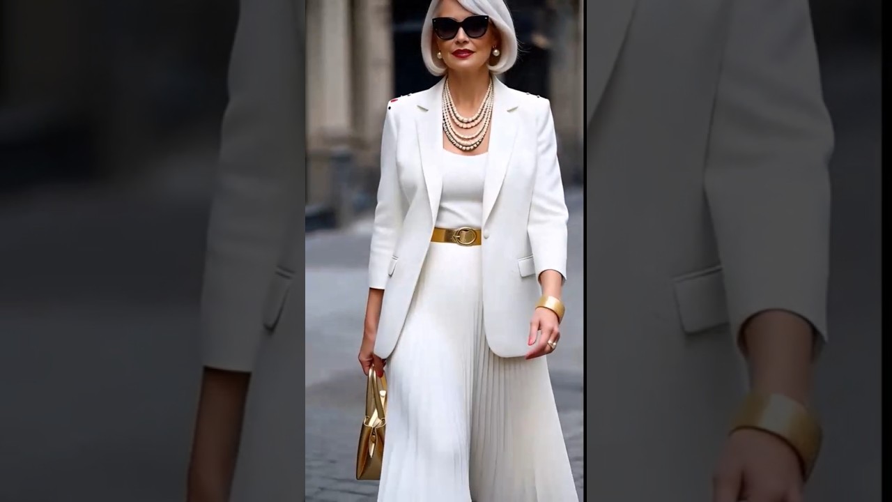 Bold Houndstooth Maxi Dress Look – Elegant Mature Style 2025 