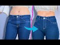 TRANSFORME SUAS CALÇAS EM CASA E TENHA O JEANS PERFEITO! | cintura alta, pence, bainha