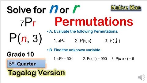 [Tagalog] Permutation of Objects #Evaluate #Permutation #Findn #Math10 #solvex