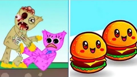 Food Run vs Huggy Story 🍔💙 Crazy Fun Mobile Game Battle | Satisfying🧞🤯🤑