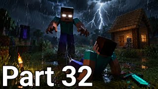Minecraft Invincible creature Herobrine Tried to kill me | gameplay walkthrough | part 32.