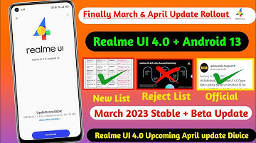 Realme UI 4.0 Android 13 New Update & Features/Realme UI 4.0 update Rollout for 9i/8i/8 Pro/50A/C25s