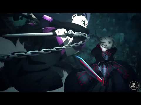 Anime Fight scene - SABER ALTER VS RIDER  Fate stay night (cool music)