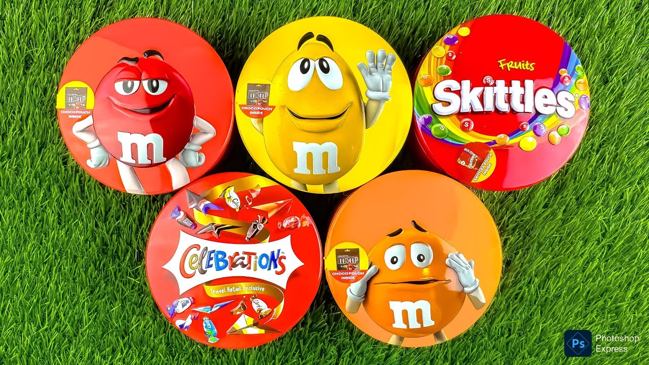 M&M'S Unboxing Satisfying Candy Experience in Colorful Boxes ASMR