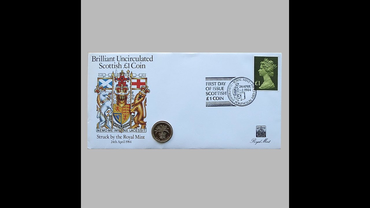 1984 Scottish New £1 Pound Coin Cover - First Day Cover Royal Mint UK