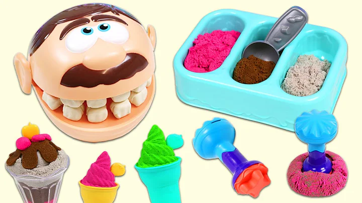 Mr. Play Doh Head Eats Sand Shaped Like Ice Cream!