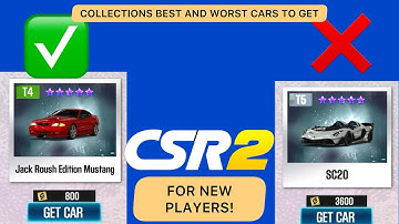 CSR2 | BEST and WORST Cars To Buy In Collections | For New Players!