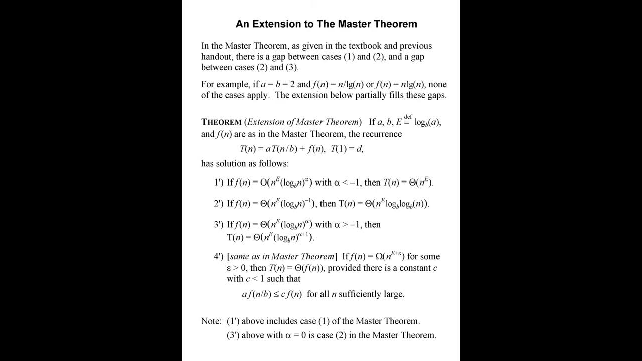 ENTENDED MASTER THEOREM, ALGORITHMS, DATA STRUCTURES , SUBSCRIBE - YouTube