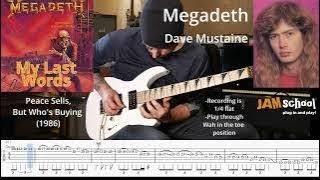 Megadeth My Last Words Dave Mustaine Guitar Solo with TAB