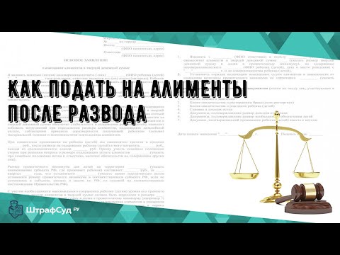 Как подать на алименты после развода