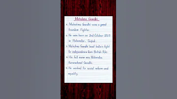 5 Lines On Mahatma Gandhi Essay On Mahatma Gandhi Shorts Youtubeshorts Englishshortvideo 
