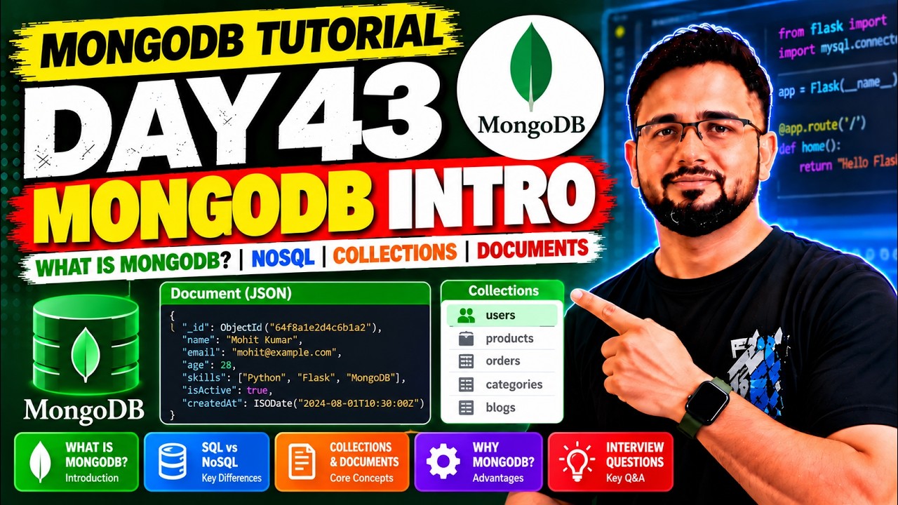 Youtube Tutorial Sql Flask Tutorial #43 - MongoDB Fundamentals | SQL vs NoSQL - YouTube