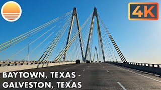 [4K60] Baytown, Texas to Galveston, Texas!  Drive with me in the Houston area!