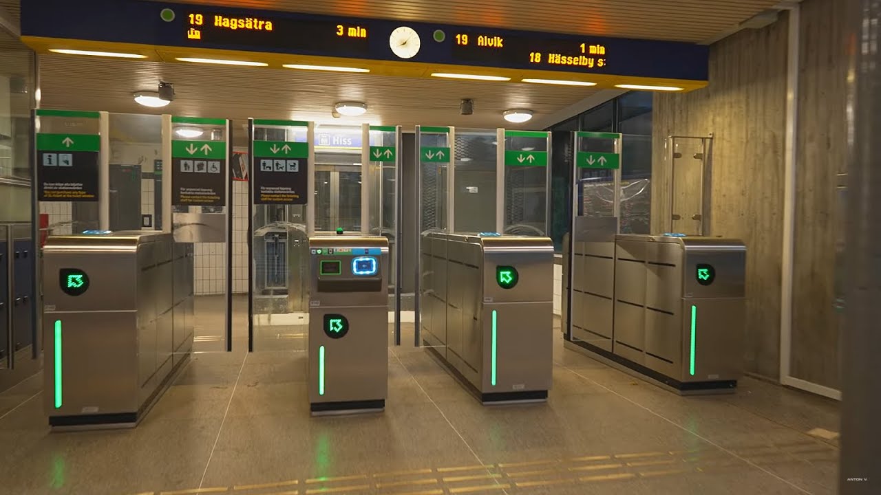 Sweden, Stockholm, subway ride from Kristineberg to Alvik