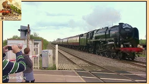 70000 Britannia "Flat"-out across the Somerset "Levels"