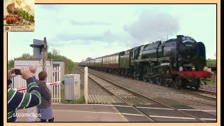 70000 Britannia "Flat"-out across the Somerset "Levels"